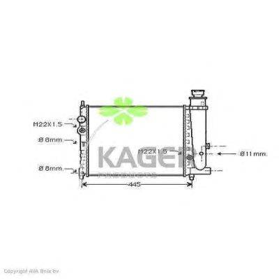Радиатор, охлаждение двигателя KAGER 310838