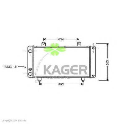 Радиатор, охлаждение двигателя KAGER 310841