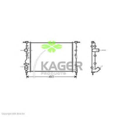 Радиатор, охлаждение двигателя KAGER 310954