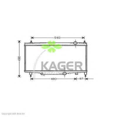Радиатор, охлаждение двигателя KAGER 31-1529