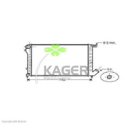 Радиатор, охлаждение двигателя KAGER 311808