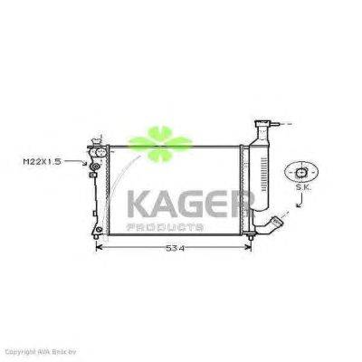 Радиатор, охлаждение двигателя KAGER 31-1809