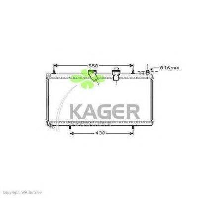 Радиатор, охлаждение двигателя KAGER 311853