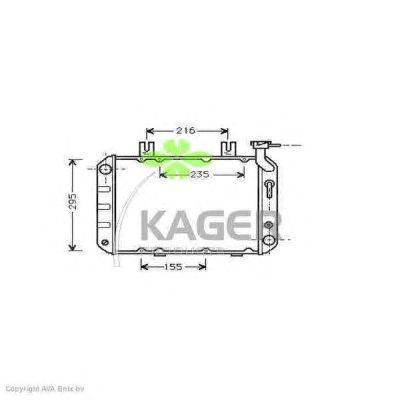 Радиатор, охлаждение двигателя KAGER 311986