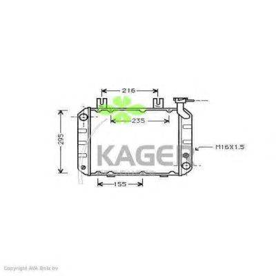 Радиатор, охлаждение двигателя KAGER 311987