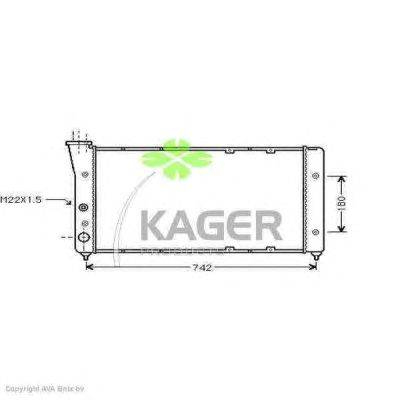 Радиатор, охлаждение двигателя KAGER 312069