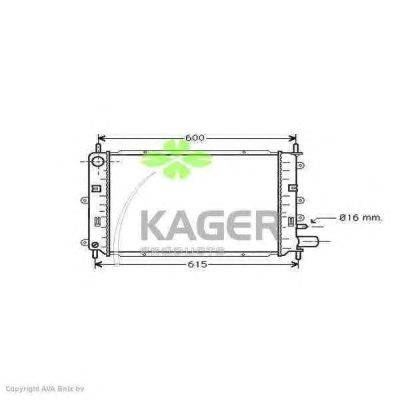 Радиатор, охлаждение двигателя KAGER 312262