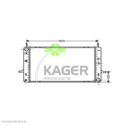 Радиатор, охлаждение двигателя KAGER 312688