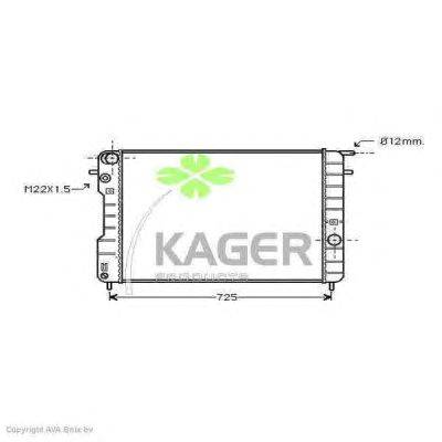 Радиатор, охлаждение двигателя KAGER 312785