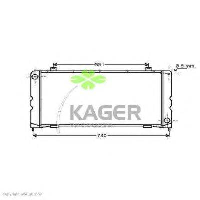 Радиатор, охлаждение двигателя KAGER 313169