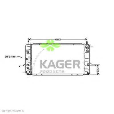 Радиатор, охлаждение двигателя KAGER 313177