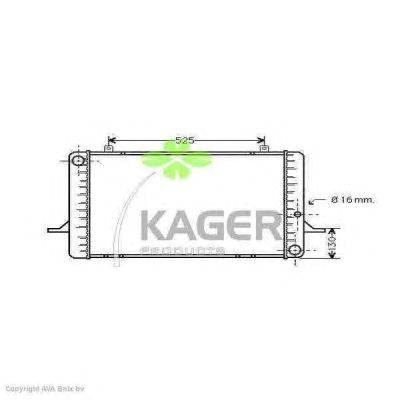 Радиатор, охлаждение двигателя KAGER 31-3187