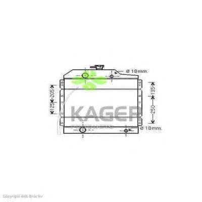 Радиатор, охлаждение двигателя KAGER 313389