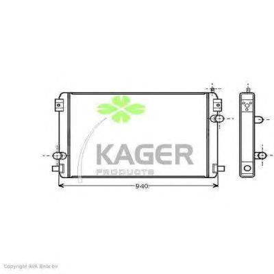 Радиатор, охлаждение двигателя KAGER 313508