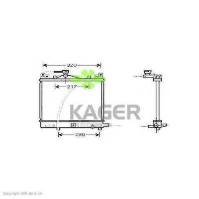 Радиатор, охлаждение двигателя KAGER 313576