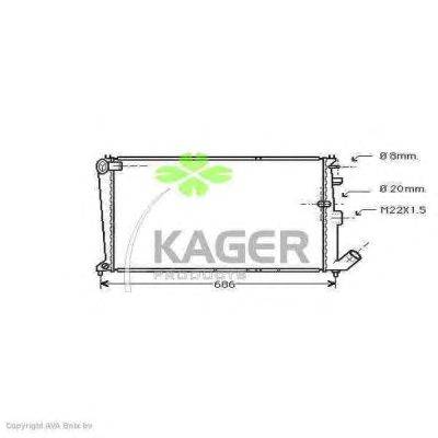 Радиатор, охлаждение двигателя KAGER 313595