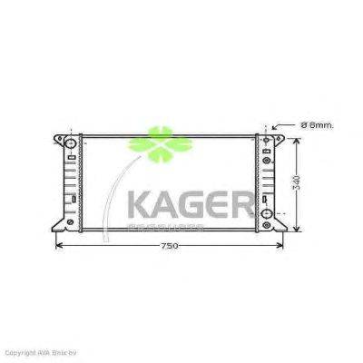 Радиатор, охлаждение двигателя KAGER 31-3658