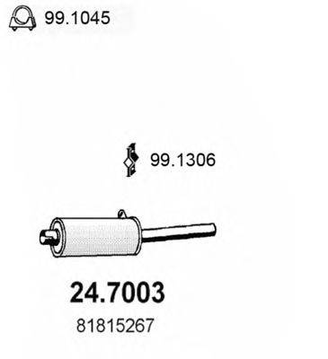 Глушитель выхлопных газов конечный ASSO 24.7003