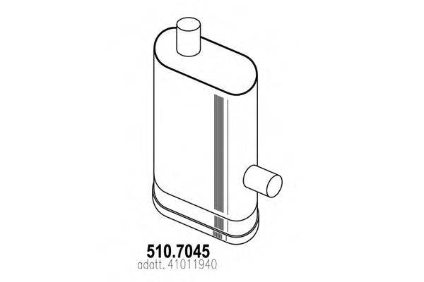 Средний / конечный глушитель ОГ ASSO 510.7045