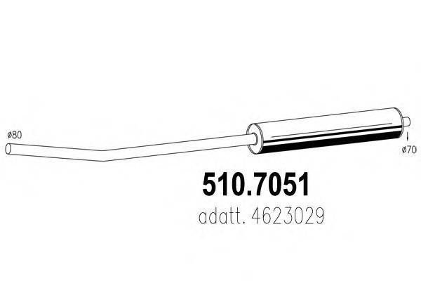 Средний / конечный глушитель ОГ ASSO 510.7051