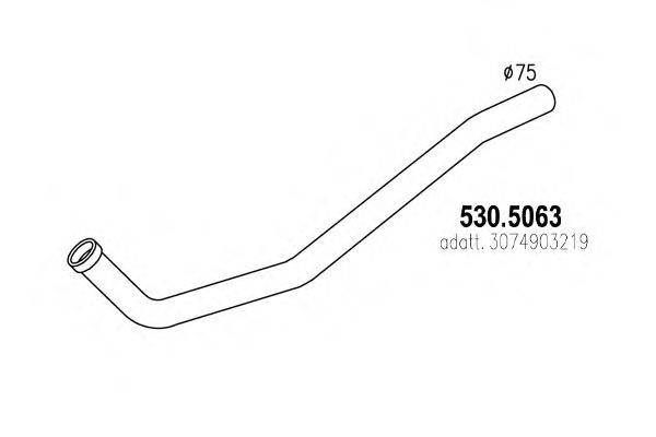 Труба выхлопного газа ASSO 530.5063