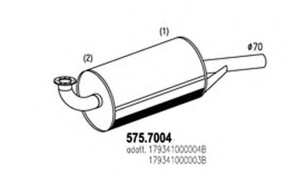 Средний / конечный глушитель ОГ ASSO 575.7004