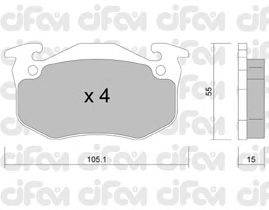 Комплект тормозных колодок, дисковый тормоз CIFAM 822-036-5