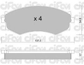 Комплект тормозных колодок, дисковый тормоз CIFAM 822-190-0