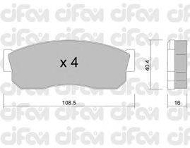 Комплект тормозных колодок, дисковый тормоз CIFAM 822-202-1