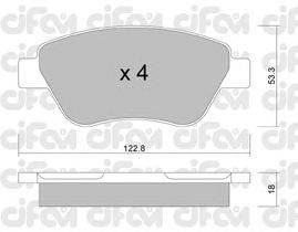 Комплект тормозных колодок, дисковый тормоз CIFAM 822-321-1