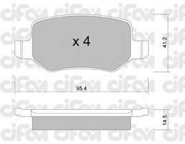 Комплект тормозных колодок, дисковый тормоз CIFAM 822-565-0