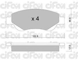 Комплект тормозных колодок, дисковый тормоз CIFAM 822-637-0