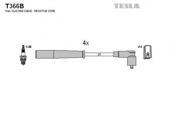 Комплект проводов зажигания TESLA T366B