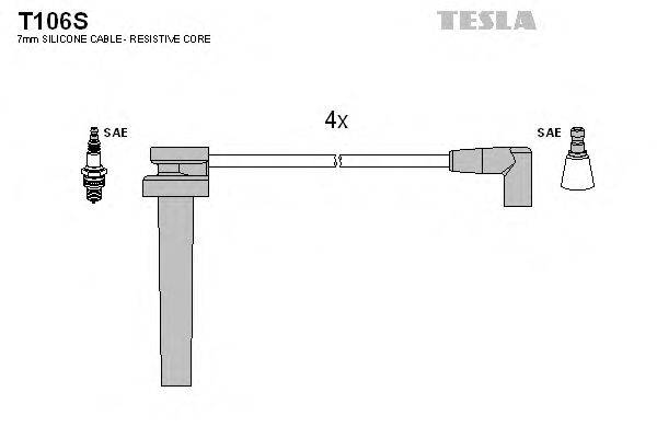 Комплект проводов зажигания TESLA T106S