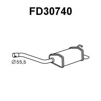 Глушитель выхлопных газов конечный VENEPORTE FD30740