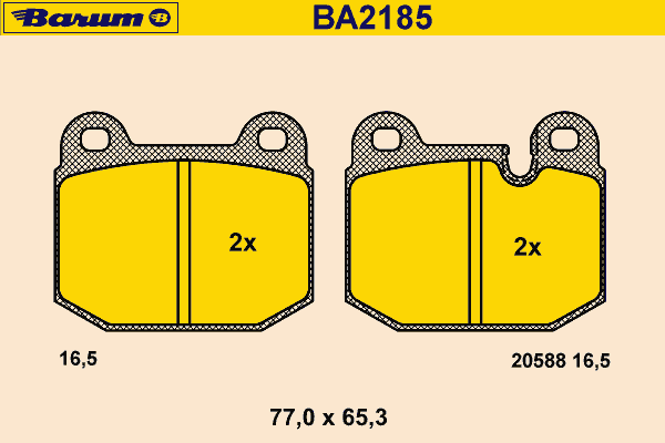 Комплект тормозных колодок, дисковый тормоз BARUM 20588
