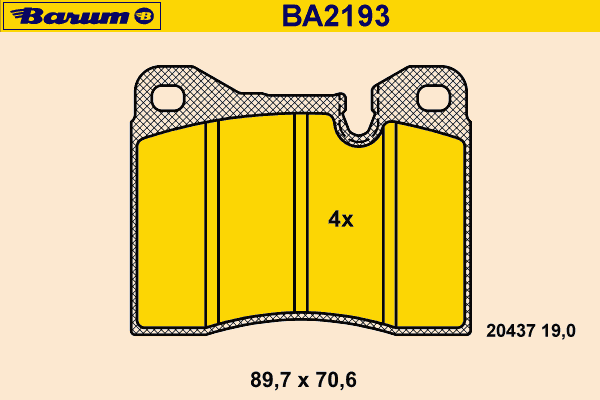 Комплект тормозных колодок, дисковый тормоз BARUM 20437