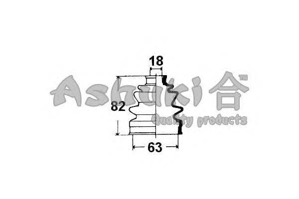 Комплект пылника, приводной вал ASHUKI 0858-2008