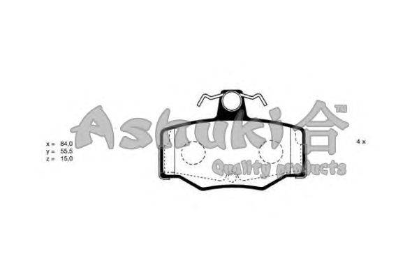 Комплект тормозных колодок, дисковый тормоз ASHUKI N009-35J