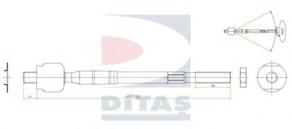 Осевой шарнир, рулевая тяга DITAS A2-5622