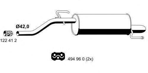 Глушитель выхлопных газов конечный ERNST 012171