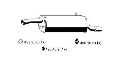 Глушитель выхлопных газов конечный ERNST 314039