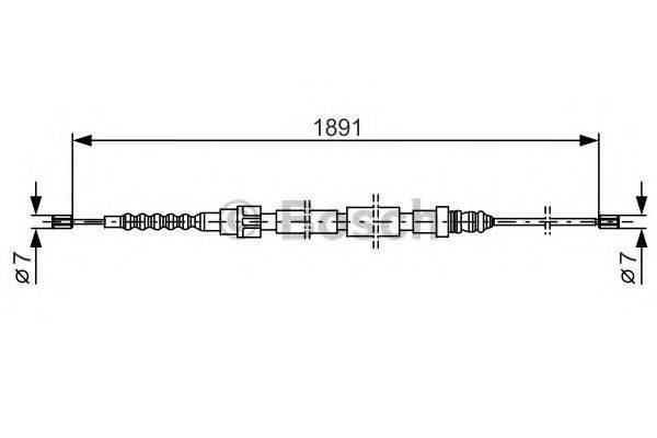 Трос, стояночная тормозная система BOSCH 1987477154