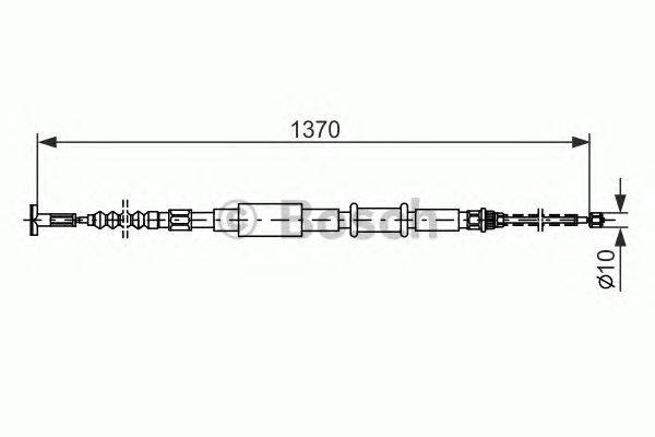 Трос, стояночная тормозная система BOSCH 1987477827