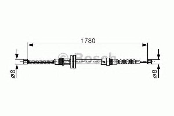 Трос, стояночная тормозная система BOSCH 1987482045