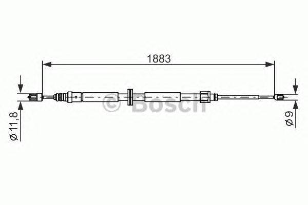 Трос, стояночная тормозная система BOSCH 1 987 482 302