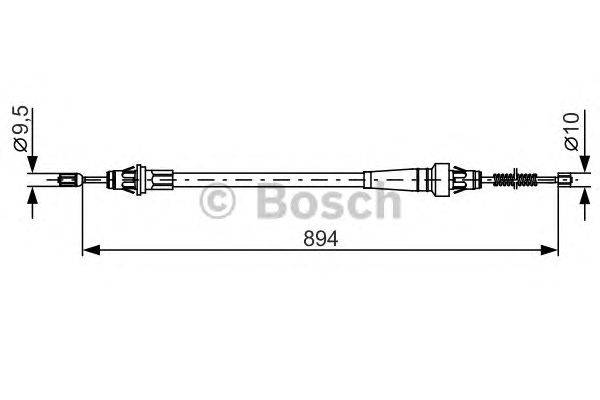 Трос, стояночная тормозная система BOSCH 1987482365