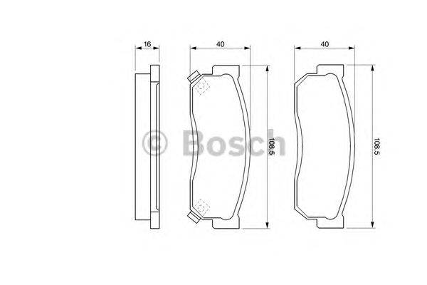 Комплект тормозных колодок, дисковый тормоз BOSCH 21224