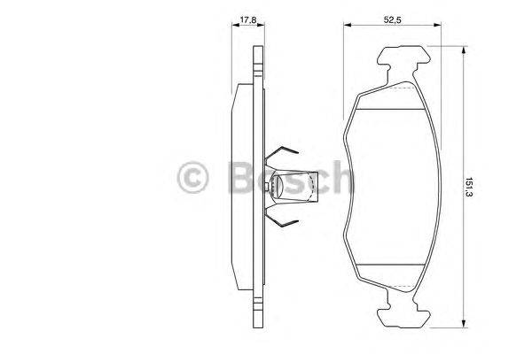 Комплект тормозных колодок, дисковый тормоз BOSCH 0 986 424 554