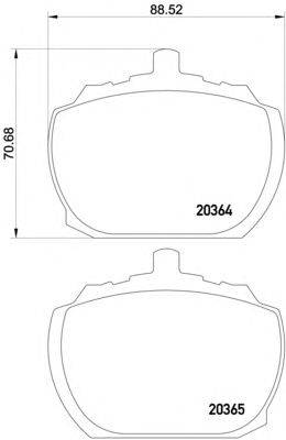 Комплект тормозных колодок, дисковый тормоз HELLA PAGID 20365